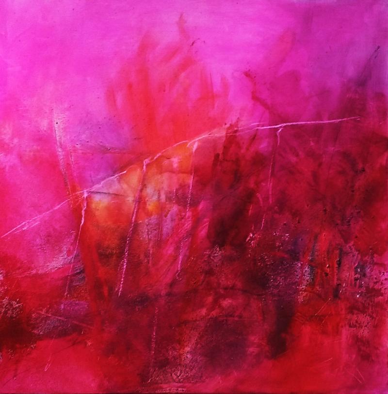 Monochromes Rot und Spachtelmassen