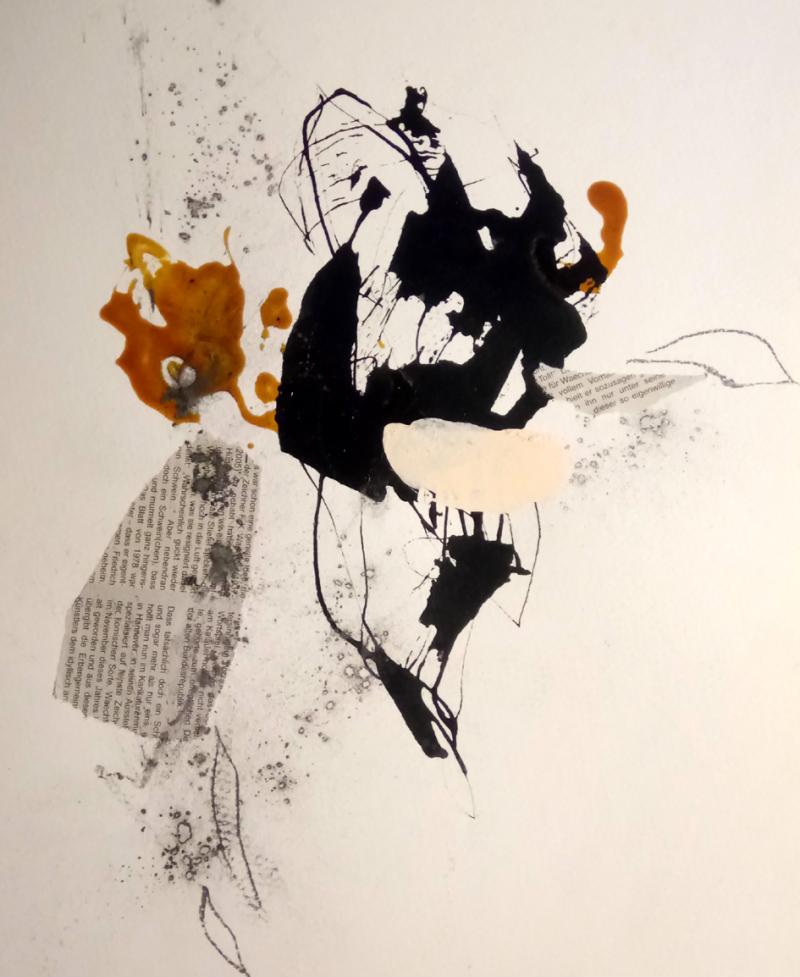 Graphit, Schellack, Collage