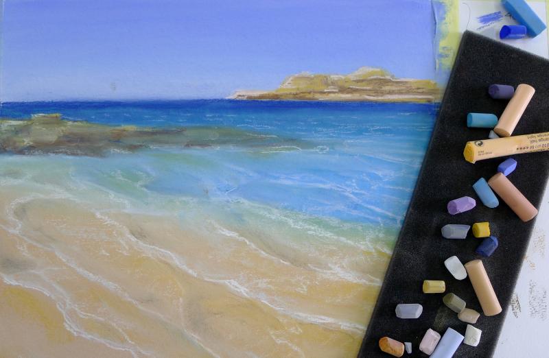 Meer und Wellen in Pastell
