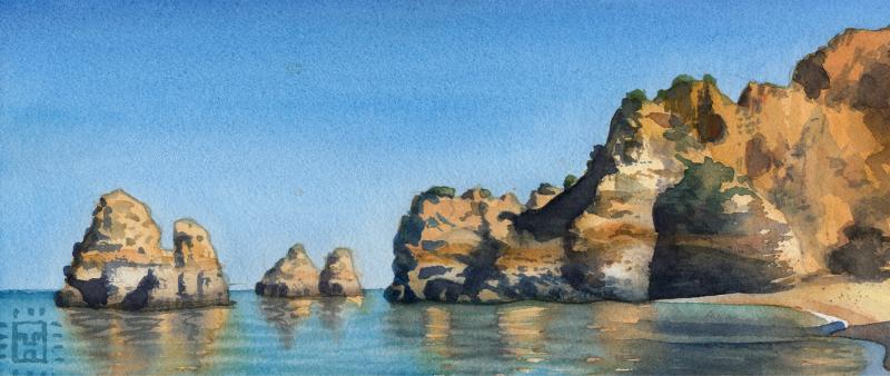 Stein, Strand & Steilküste – Aquarell Basics