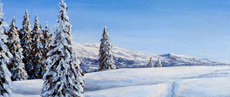 Winterlandschaft in Acryl