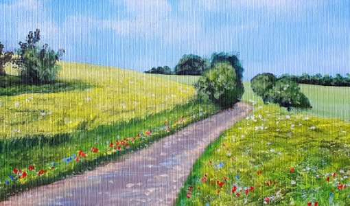 Frühlingslandschaft in Acryl